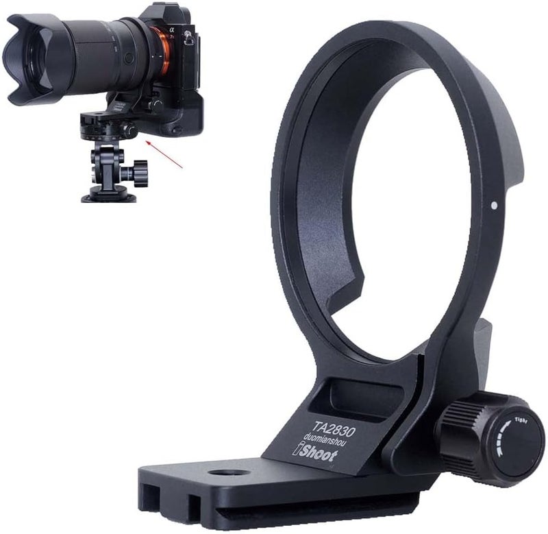 iShoot Lens Collar Tripod Mount Ring Compatible with Tamron 28-300mm F4-7.1 Di III VC VXD A074 E-Mount, Support Holder Bracket Quick Release Plate Compatible with Arca-Swiss Fit Clamp and Stabilizer - Image 1